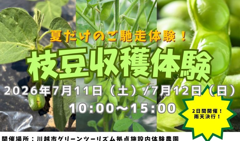 【7/11・7/12開催】夏だけのご馳走体験！「枝豆収穫体験」の参加者募集スタート！