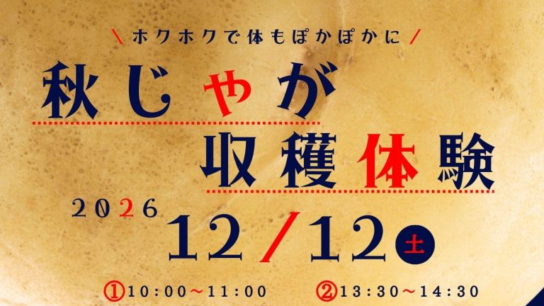 【12月12日(土)開催】秋じゃが収穫体験の募集を開始します！